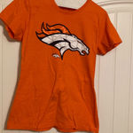 NFL Denver Broncos Orange T Shirt Womens Small Short Sleeve Majestic Cotton  Photo 0
