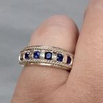 Vintage Designer CNA Lab Grown Sapphire Sterling Silver Band Ring Sz 6.75 Photo 6