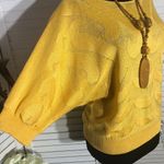Vintage 80s 90s Yellow Knit Blouse Dolman Sleeves Large Photo 4
