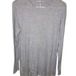 Athleta  Taupe and White Striped Athletic Long Sleeve Photo 0