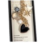 Luna Norte Mother Of Pearl Bag Charm Key Ring Clip Genuine Stone Moon Star Gold Photo 1