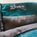 Simplee Boho Green Corduroy Embroidered High Waist Zippered Mini Skirt Cute L Size L Photo 6