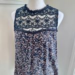 Maurice's Crochet Lace High Neck Floral Medium Cutout Tank Blouse Cottage Boho  Photo 1
