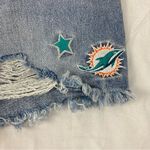 NFL Miami Dolphins  Team Apparel Distressed Frayed Blue Jean Shorts Women Size XL Photo 2