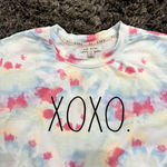 Rae Dunn  'XOXO' Tie Dye Sweatshirt in Blue/Pink, Size L​​​​ Photo 1