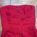 Reformation Red Strapless Dress Photo 2