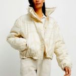 BDG URBAN OUTFITTERS Isla Linen Paisley Print Puffer Croped Jacket Coat L NEW Photo 3