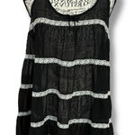 Oscar de la Renta NWT  Pink Label Black Lace Trim Babydoll Tank Top Size L Photo 0