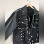 Boutique No Brand  Studded Cotton Denim Jacket in Black and Silver - Size S Photo 1