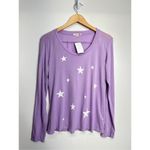 Sundry  Shirt Womens Purple Lavender Long Sleeve Star Print Size Large NWT Photo 2