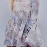 Free People  Sweet Thing Sheer Lace Cutout Back Babydoll SwingTunic/Dress Sz M🧡 Photo 0