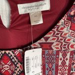 Christopher & Banks  Red Patterned Blouse Photo 2