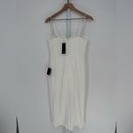 Lulus Upscale Flirt Ivory Rhinestone Sleeveless Bodycon Midi Dress Size L White Size L Photo 8