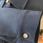 J.Jill  Wearever Button-Front Belted Woven Jacket Navy Size M Business Casual Photo 8