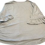 Micocon‎ Silver Blouse Square V Neck 3/4 Bell Ruffle Sleeve Top Size 4X Photo 4