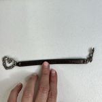 Brighton Vintage  Bracelet Silver Tone Brown Leather Heart Arrow Scroll Ornate Photo 2
