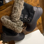 Khombu  The Slope Snow Boots Womens Waterproof Faux Fur Black Size 7Lace UpKhombu Photo 5