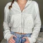 H&M Divided Light Grey Cropped Hoodie - Size Medium Photo 1
