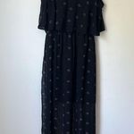 EXPRESS Maxi Dress Womens S Black Red Paisley Boho Cami Chiffon Split Front # Photo 5