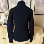 WOLFORD Wool Pleated Long Sleeve High Neck Top Size Small Black Photo 1