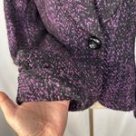 Tahari Arthur S. Levine Blazer Women's 6 Purple Black Tweed One Button‎ Career Photo 3