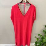 J. Peterman linen blend shift Sweater dress, pink midi length, elbow length, S Photo 4