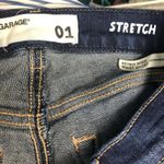 Garage Distressed Stretch Denim High Rise Dark Wash Shorts Photo 2