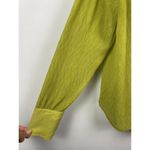 Beivy Green Crinkle Long Sleeve Button Up Collared Lightweight Blouse Top Size L Size L Photo 5