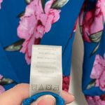 West Kei Turquoise Blue Floral Women's Faux Wrap 3/4 Sleeve Blouse Photo 3