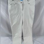 J. McLaughlin Jeans White Stretch Denim Crop Gold Hardware Size 12 Coastal Photo 0