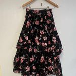 Layered Printed Skirt 100% Cotton Size 10 belt looped wais western Collection Black Photo 0