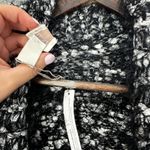 Chico's Open Front Knit Cardigan Small 0 Black White Modern Minimalist Layering Photo 7