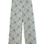 NWT Boutique Retro Silver Patterned Pants Sz S White Photo 0