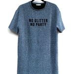 ZARA Trafaluc No Glitter No Party Metallic Silver Shift Dress Blogger Favorite Photo 0