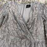 Adrianna Papell Long Sleeve Faux Wrap Gown Photo 2