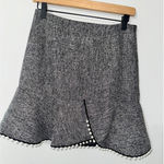 Storets  Womens Mini Skirt‎ Gray Tweed Ruffle Pearl Trim Party Cocktail Photo 0