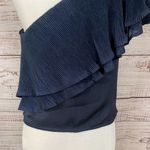 Capulet Revolve  Vanessa Navy Ruffle One Shoulder Top, NWT, Small, MSRP $158 Photo 11