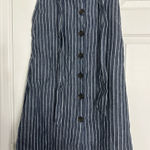 Christian Sirianio Christian Siriano Navy Striped A-Line Skirt Photo 0