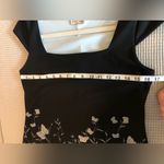 Devine Bkack dress with butterfly print design(textured)grayish blue, cap sleeve Black Size 0 Photo 4