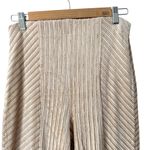 Free People Slim Pull On Velvet Tan Cream Stripe Pants Flare Leg size large Photo 4