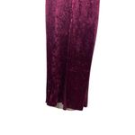 Crushed Velvet Maxi Dress Burgundy Deep VNeck Button Front Gold Sparkle Lining S Photo 4