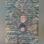 Vintage silver multi chain link locket clasp necklace Photo 3