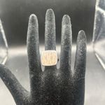 Vintage .925 Sterling Silver Mexico Engraved Monogram Initial Signet Ring K H B Photo 2