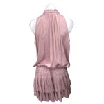 Pookie & Sebastian Pink Sleeveless Halter Ruffle Tiered Mini Blouson Dress Sz M Photo 3