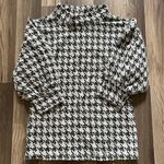 Ann Taylor houndstooth mock neck puff sleeve shirt size XXSP Photo 1