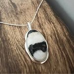 925 Sterling Silver White buffalo Turquoise Necklace Womens Gemstone Jewelry Black Photo 13