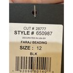 Marina 2 Piece Beaded Asymmetrical Hemline Long Sleeve Jewel Neck Top Size 12 Black Photo 9