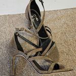 mix no. 6  Size 9 Gold Metallic Shimmer Glitter Heels Photo 0