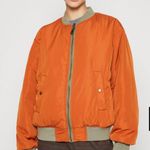 BDG by Urban Outfitters Blake Oversized Bomber Jacket in Khaki Photo 8