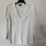 Paige Embroidered White Eyelet Blouse Size M Photo 0